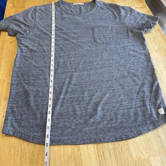 Marine Layer Men's Re-Spun Saddle Hem Pocket Tee Heather Blue Neps Large EUC - Picture 7 of 8